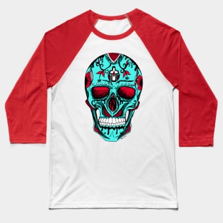 Turqred Los Muertos Skull Baseball T-Shirt